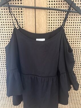 1. State Black Cold-Shoulder Ruffle Camisole